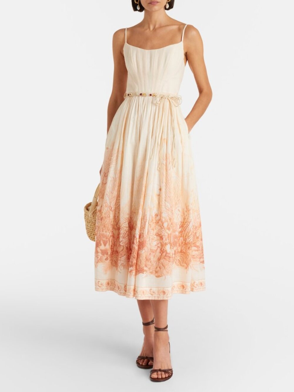 Zimmermann Wanderlust printed cotton midi dress